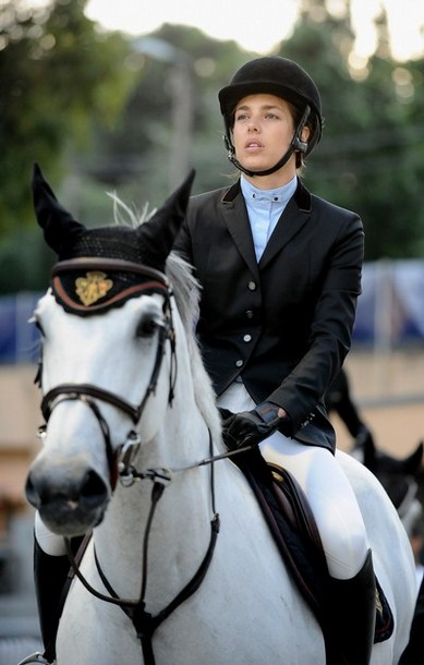 Charlotte Casiraghi competes during the  Global Champion Tour Jumping 2010 